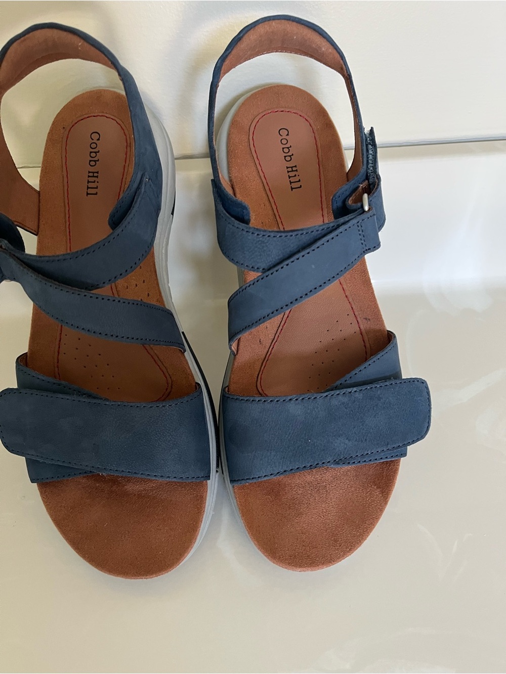 Cobb Hill Navy Suede Strappy Sandals